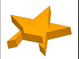 Modular star for the Christmas tree with symbol of the year 2023removable 3D Print Model