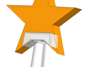 Modular star for the Christmas tree with symbol of the year 2023removable 3D Print Model