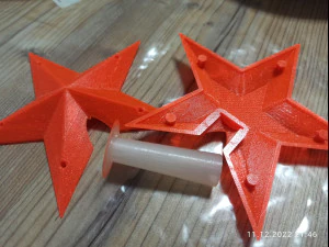 Modular star for the Christmas tree with symbol of the year 2023removable 3D Print Model