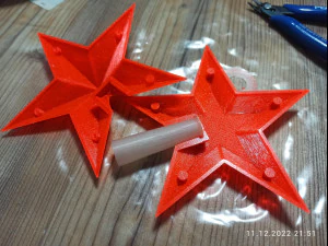 Modular star for the Christmas tree with symbol of the year 2023removable 3D Print Model