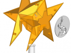 Modular star for the Christmas tree with symbol of the year 2023removable 3D Принт Модель
