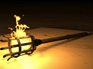 Torcia medievale con carcassa in ferro Modello 3D