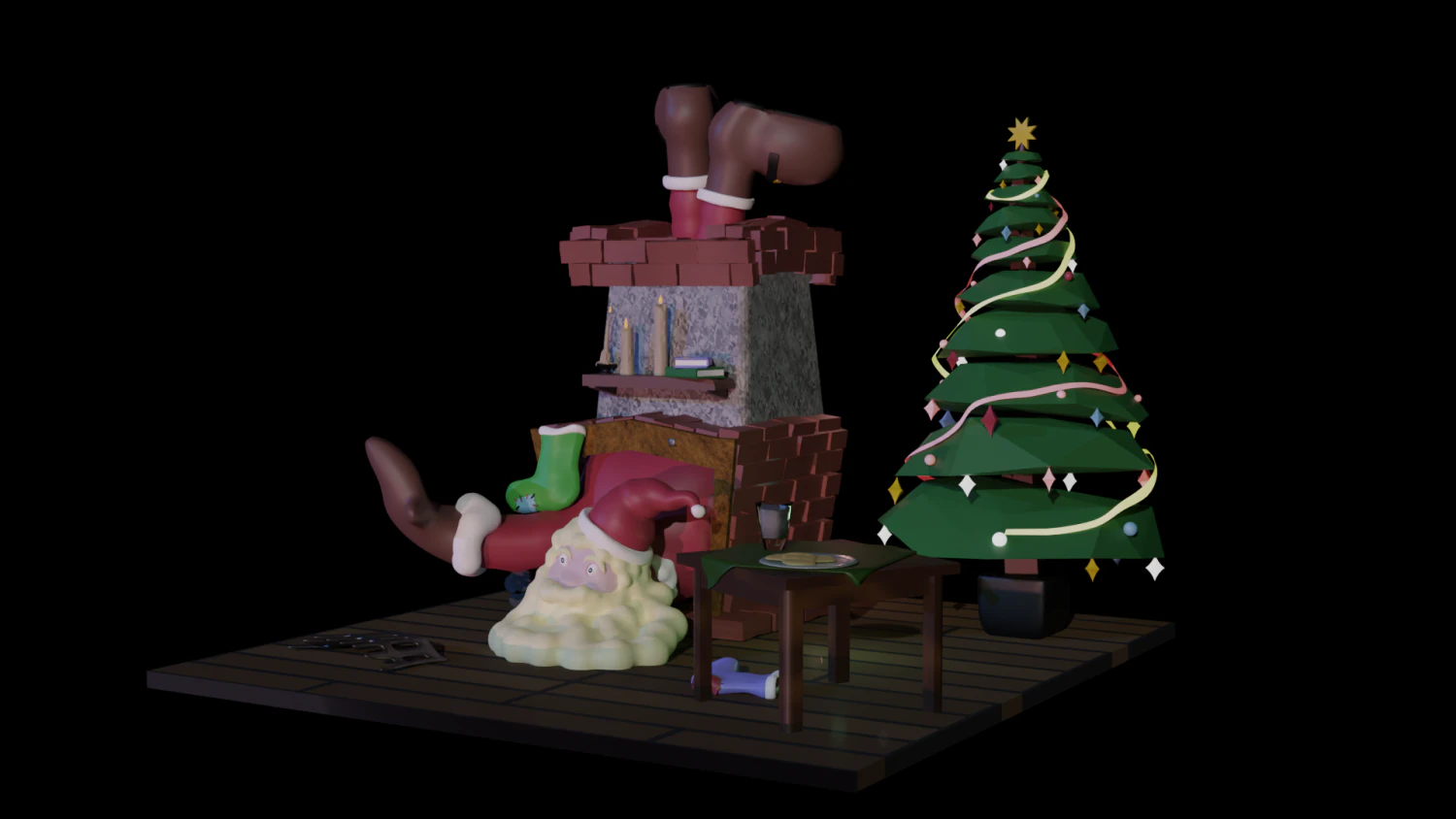 산타클로스 3D 모델 .c4d .max .obj .3ds .fbx .stl .blend 