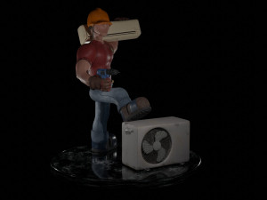Air conditioner installer 3D Model