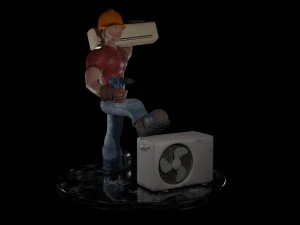Installatore di condizionatori Modello 3D