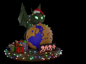 Christmas dragon - 2024 3D Model