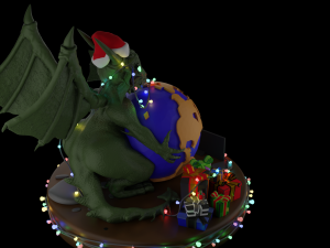 Christmas dragon - 2024 3D Model