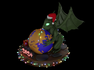Christmas dragon - 2024 3D Model