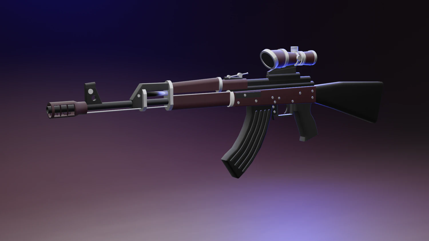 Sniper rifle 3D Model .c4d .max .obj .3ds .fbx .stl .blend 