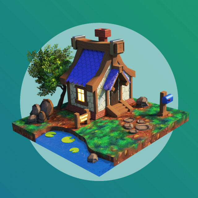 House 3D-Modell .c4d .max .obj .3ds .fbx .stl .blend 