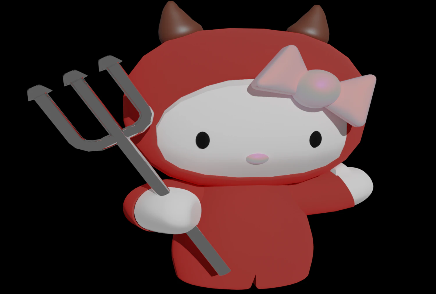 Hello Kitty 3D Model .c4d .max .obj .3ds .fbx .stl .blend 