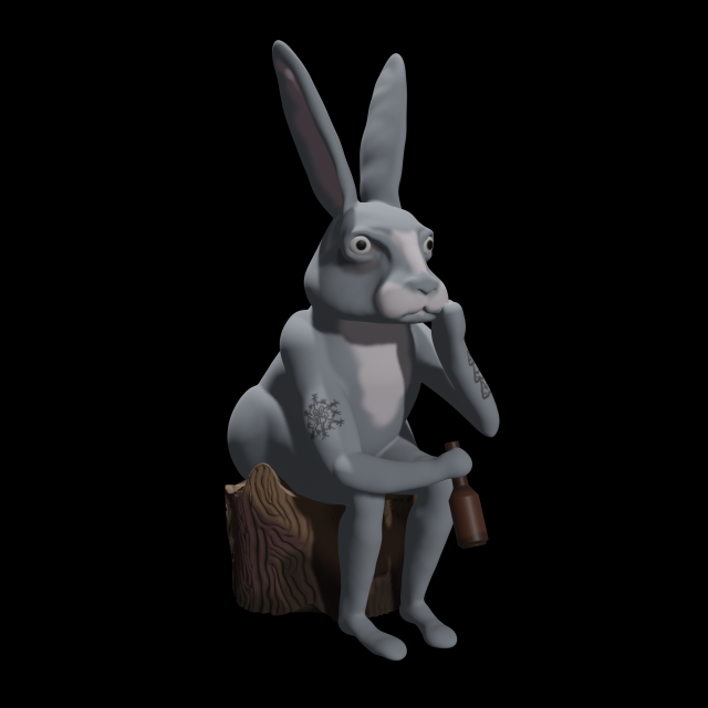 Bunny 3D Модель .c4d .max .obj .3ds .fbx .stl .blend 