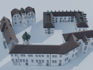 3d church-castel building collection pack 3D Model