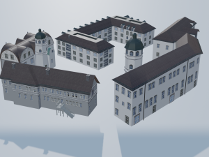 3d church-castel building collection pack 3D Model