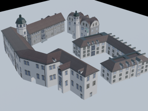 3d church-castel building collection pack 3D Model