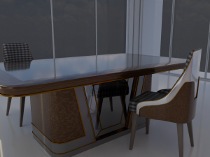 Golden Luxe Dining Table Elegance Modelo 3D
