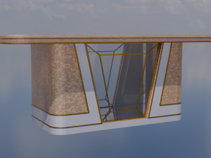 Golden Luxe Dining Table Elegance Modello 3D