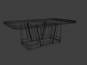 Golden Luxe Dining Table Elegance Modello 3D