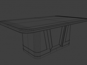 Golden Luxe Dining Table Elegance Modello 3D
