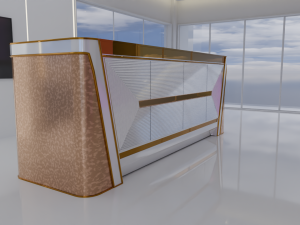 Golden Executive Desk Elegance Modelo 3D