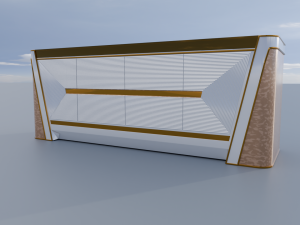 Golden Executive Desk Elegance 3D Model