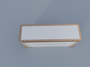 Golden Executive Desk Elegance 3D Model