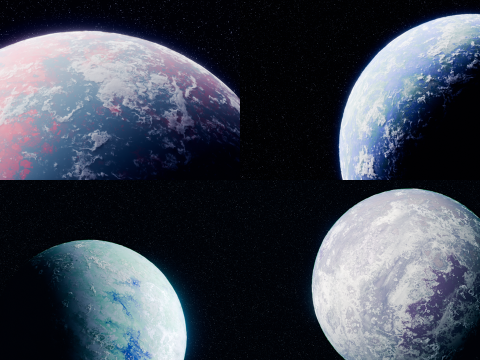 Customizable Realistic 3D Planet Model 3D Модель