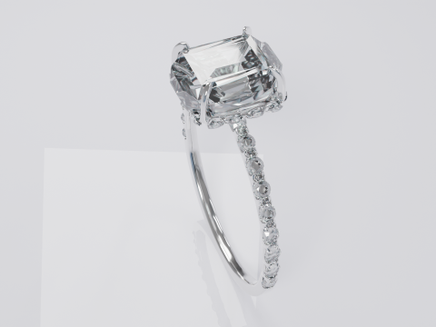 Platinum Ring with Square Dimond 3D मॉडल