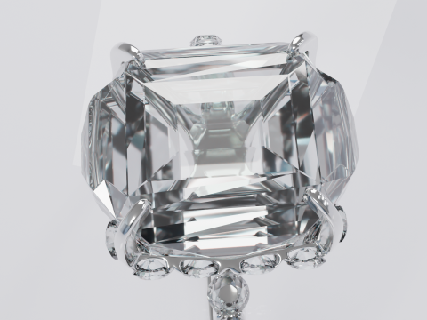 Platinum Ring with Square Dimond 3D मॉडल