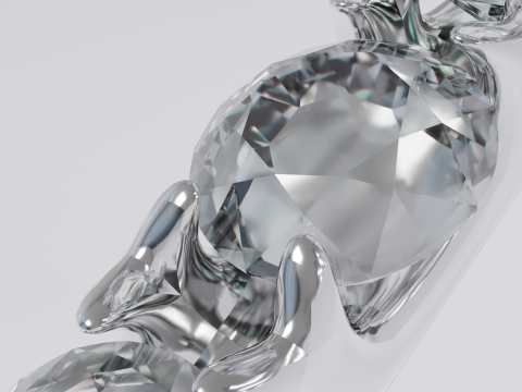 Platinum Ring with Square Dimond 3D मॉडल
