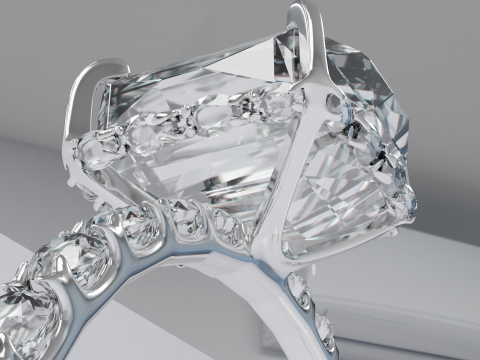 Platinum Ring with Square Dimond 3D मॉडल