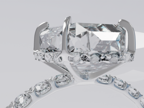 Platinum Ring with Square Dimond 3D मॉडल