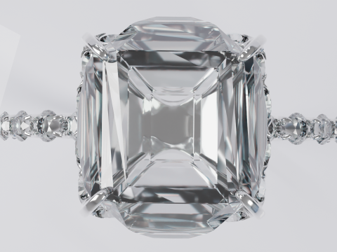Platinum Ring with Square Dimond 3D मॉडल