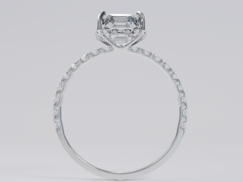 Platinum Ring with Square Dimond 3D मॉडल