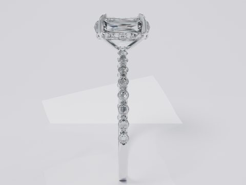 Platinum Ring with Square Dimond 3D मॉडल