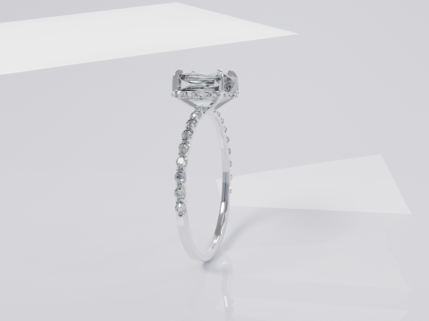 Platinum Ring with Square Dimond 3D मॉडल
