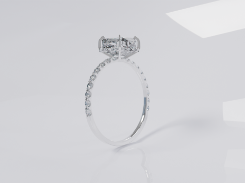 Platinum Ring with Square Dimond 3D मॉडल
