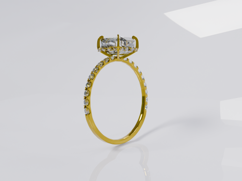 Platinum Ring with Square Dimond 3D मॉडल
