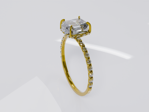 Platinum Ring with Square Dimond 3D मॉडल