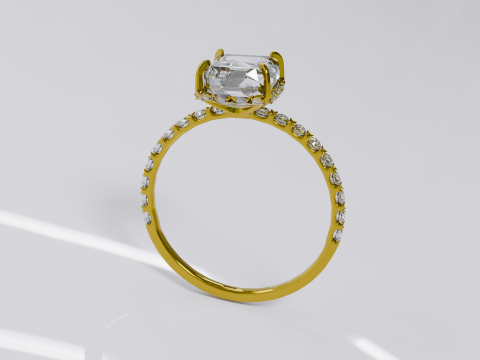 Platinum Ring with Square Dimond 3D मॉडल