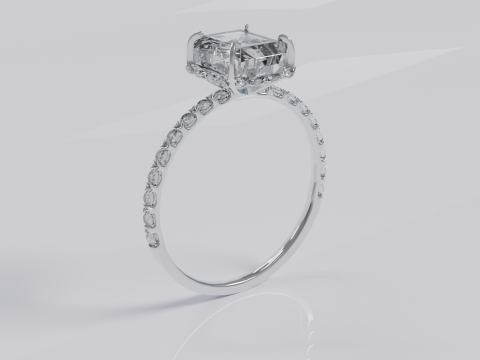 Platinum Ring with Square Dimond 3D मॉडल