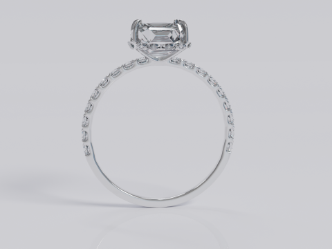 Platinum Ring with Square Dimond 3D मॉडल