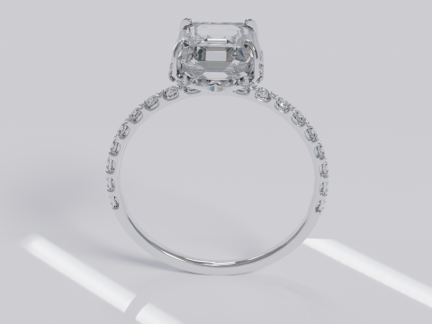 Platinum Ring with Square Dimond 3D मॉडल