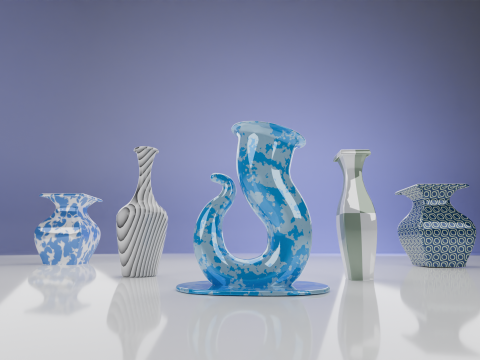 S Shape Flower Vass Modelo 3D