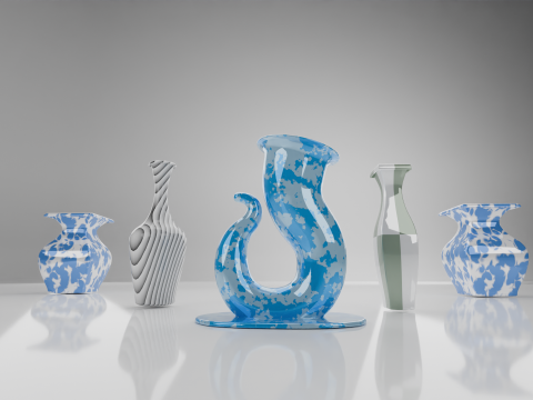 S Shape Flower Vass Modelo 3D