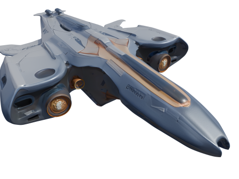 SkyRacer X9 Fütüristik Hovercraft Uzay Gemisi 3D Model