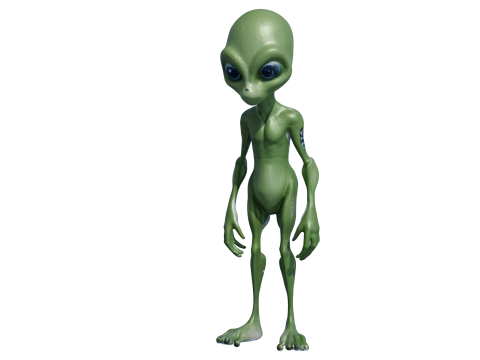 Zerath Uzaylı Karakteri Lowpoly Arma 3D Model