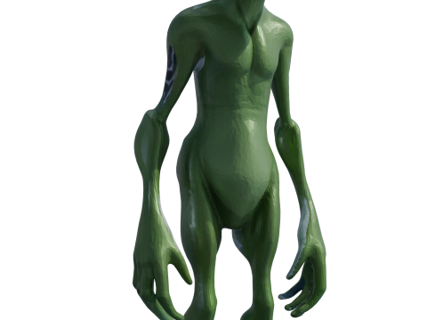 Zerath Uzaylı Karakteri Lowpoly Arma 3D Model