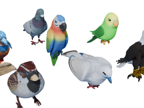 Avian Spectrum Paketi Highpoly PBR 3D Model