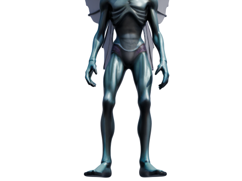 Nytheris Kanatlı Uzaylı Karakteri Donanımlı 3D Model